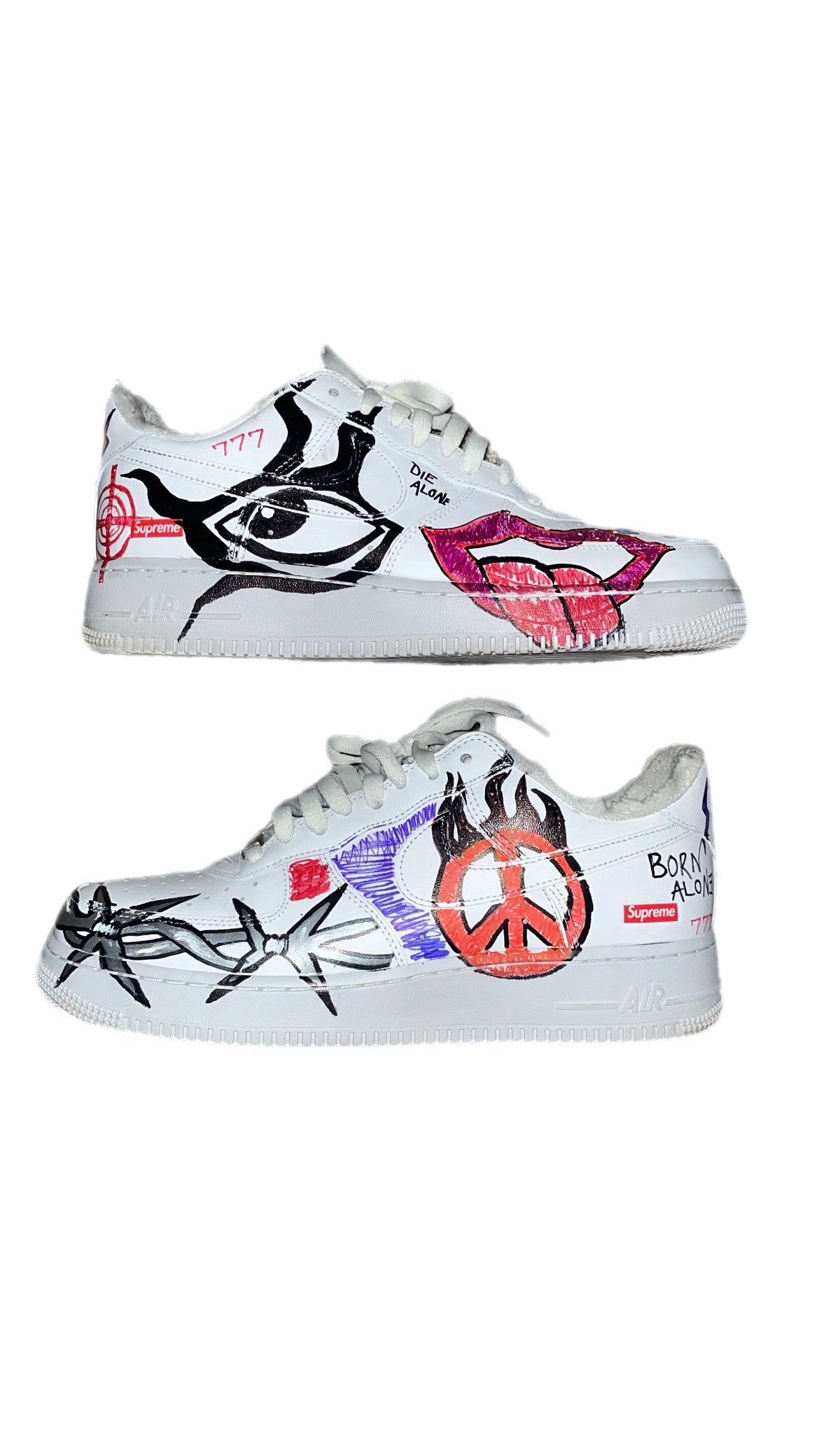“BORN ALONE” AF1 sneakers