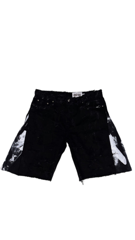 “Oreo” flared black jorts